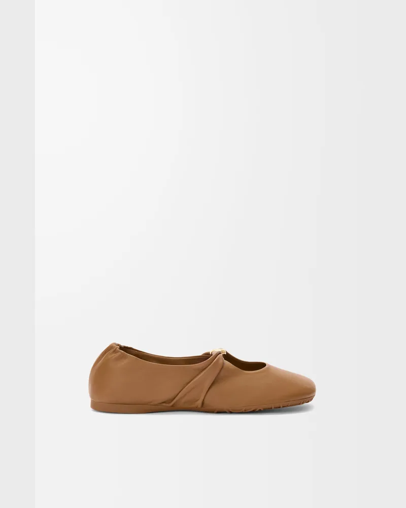 Loewe Pebble Soft Ballerina In Nappa Lambskin Size Mujer Oak