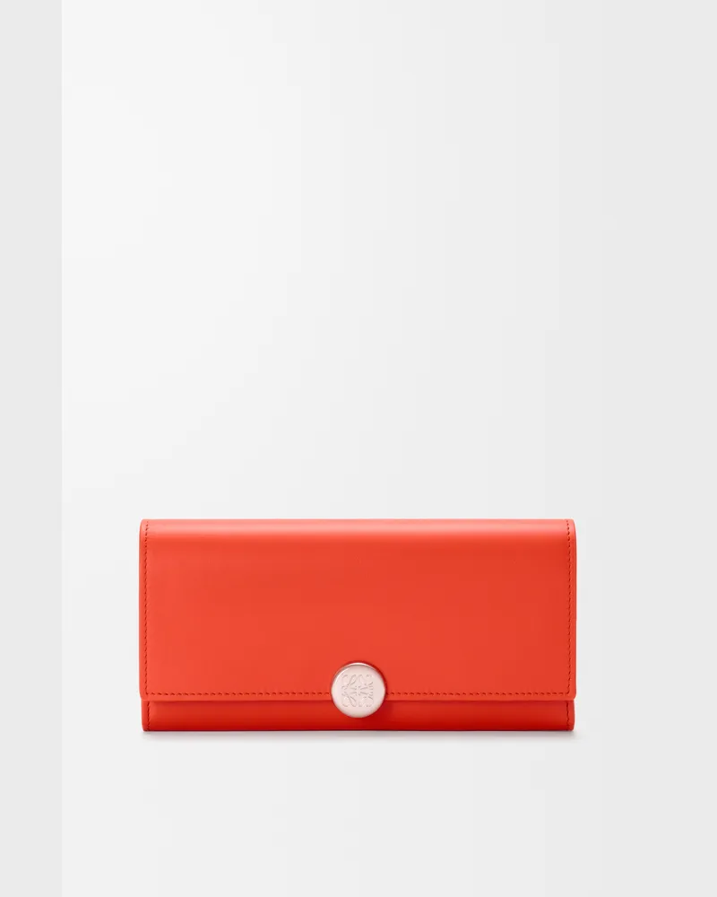 Loewe Pebble Continental Wallet In Shiny Nappa Leather skin Mujer Sunrise