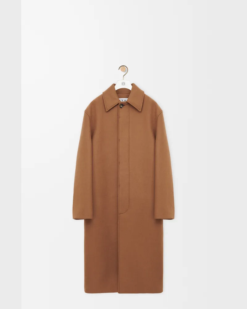 Loewe Belted Coat In Wool Size Hombre Camel
