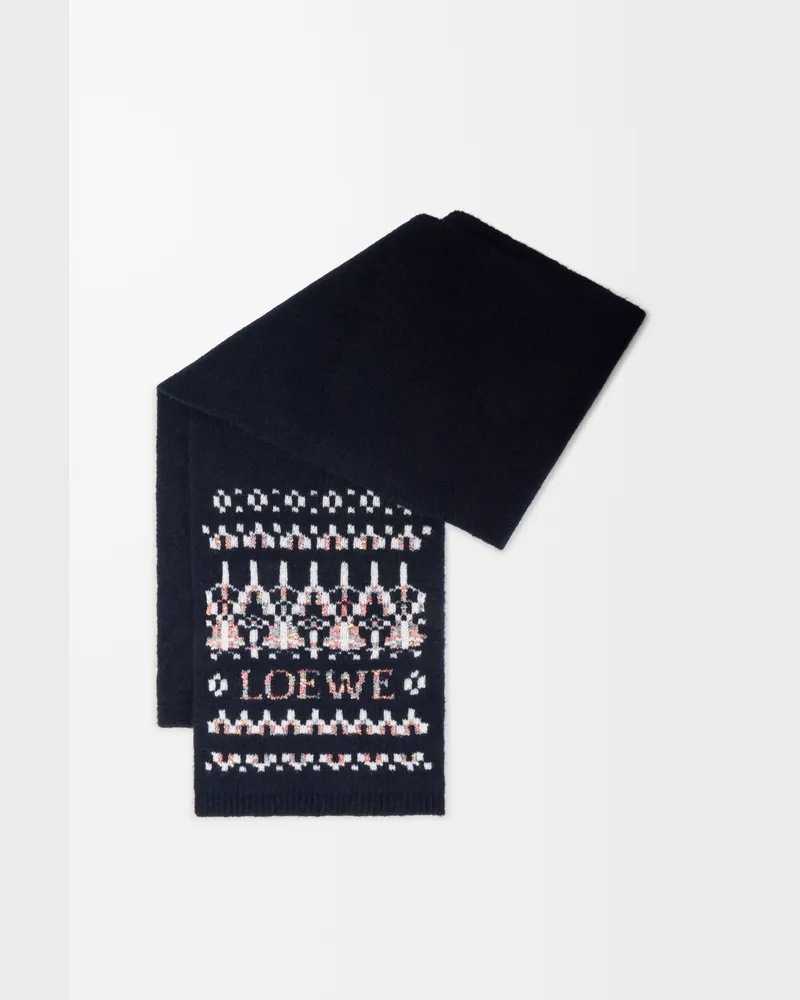 Loewe Scarf In Wool Blend Mujer Navy