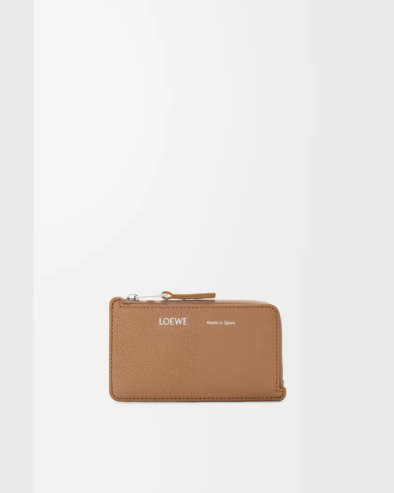 Loewe Coin Cardholder In Smooth And Grained Leather skin Mujer Mocha