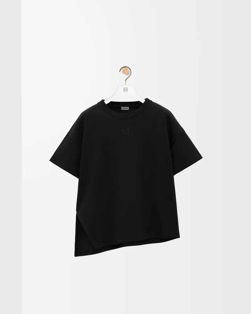 Loewe Asymmetric T-shirt In Cotton Blend Size Mujer Black