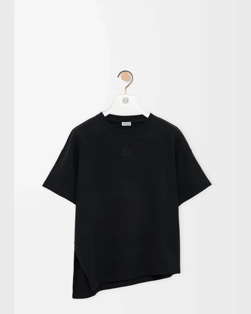 Loewe Asymmetric T-shirt In Cotton Blend Size Mujer Black