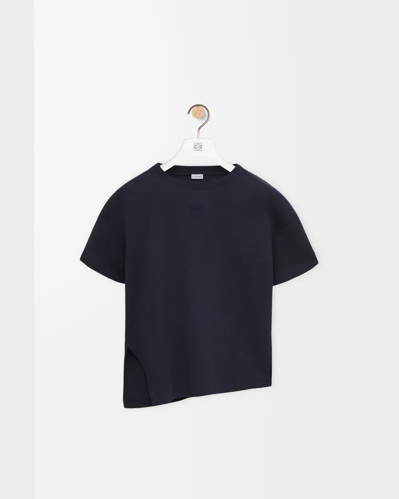 Loewe Asymmetric T-shirt In Cotton Blend Size Mujer Dark