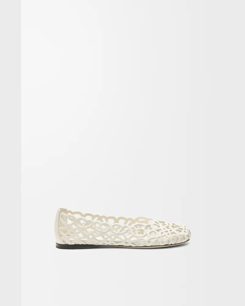 Loewe Petal Anagram Ballerina In Lambskin Size Mujer White