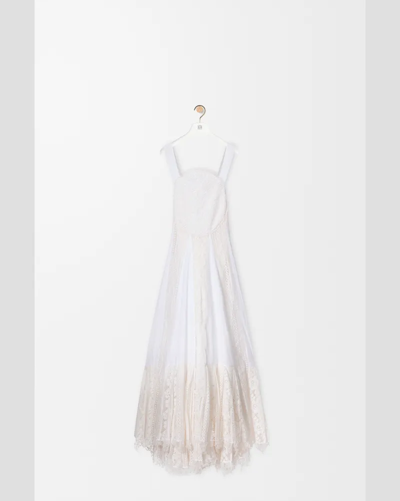 Loewe Lace Dress In Cotton Size Mujer White