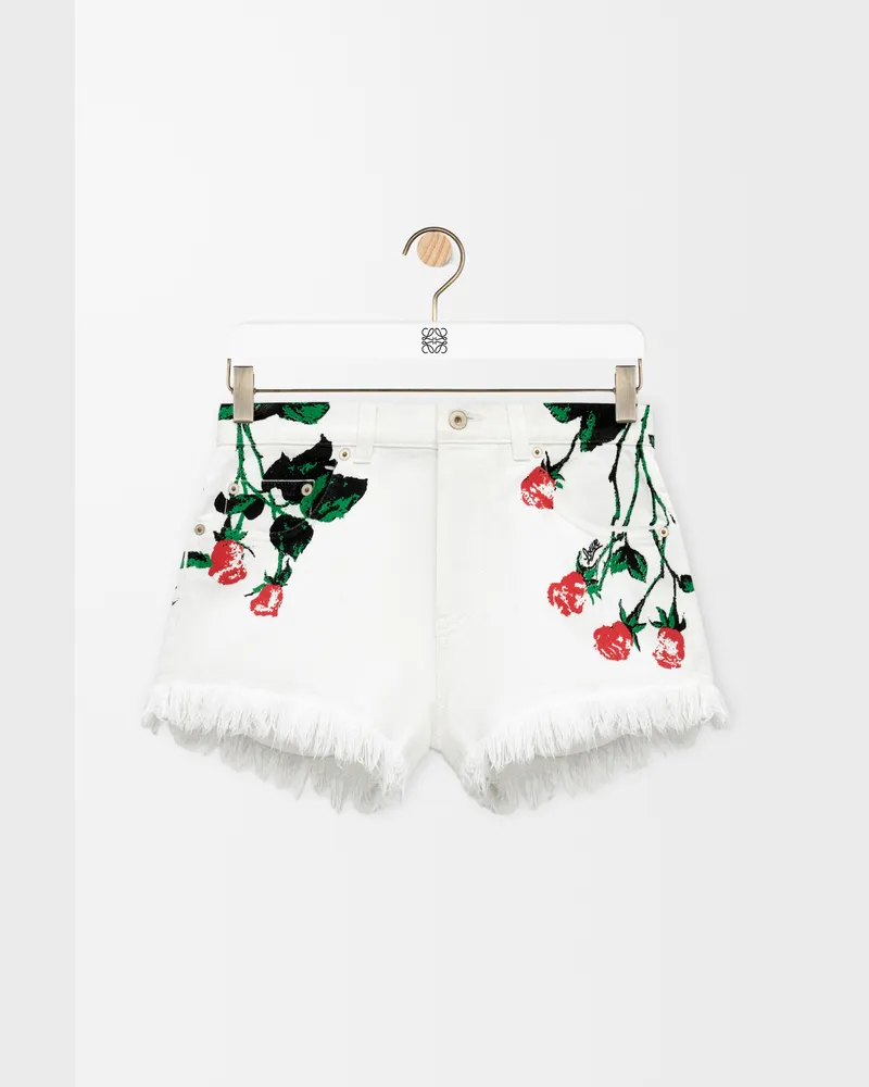 Loewe Shorts In Denim Size Mujer White