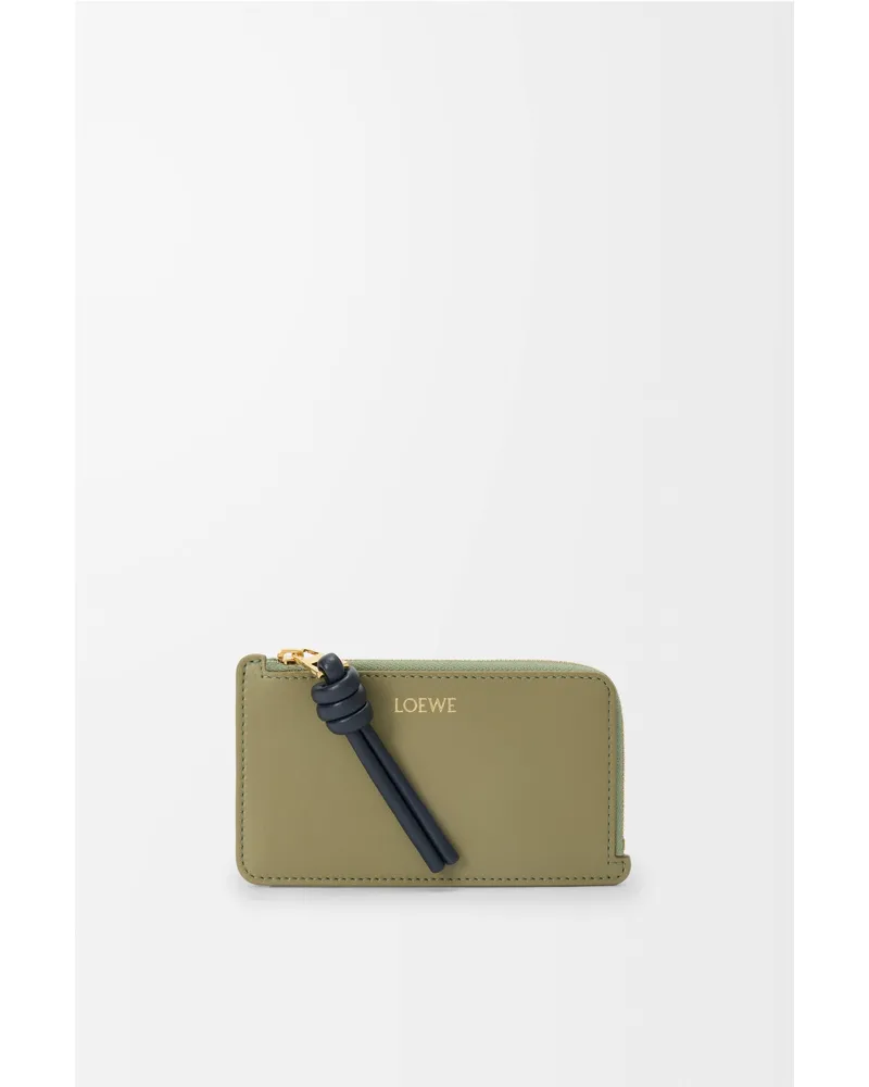 Loewe Knot Coin Cardholder In Shiny Nappa Leather skin Mujer Eucalyptus
