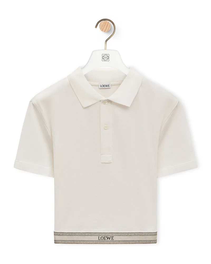 Loewe Luxury Cropped polo in silk and cotton White