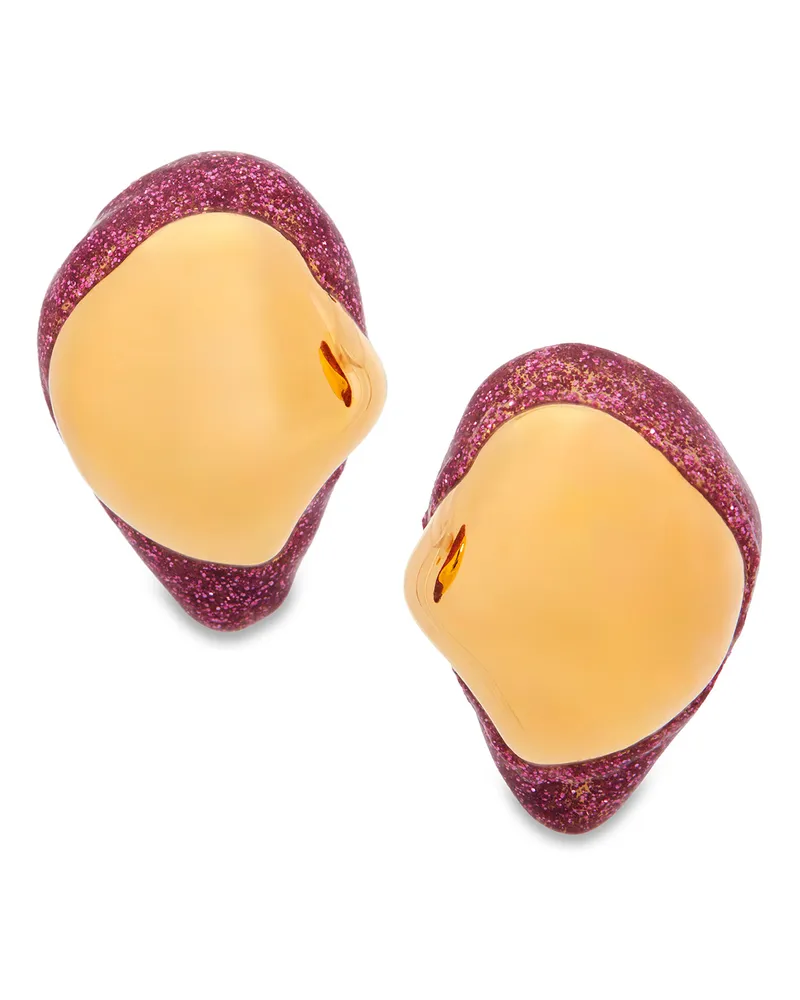 Loewe Luxury Foam Drip Earrings In Sterling Silver And Enamel Gold