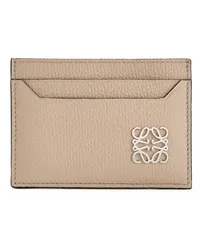 Loewe Luxury Anagram plain cardholder in pebble grain calfskin Sand