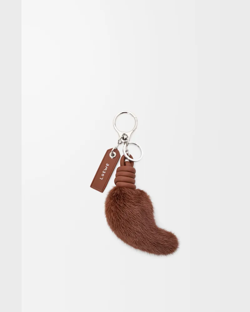 Loewe Lion Tail Charm In Mink And Leather skin Mujer Pecan