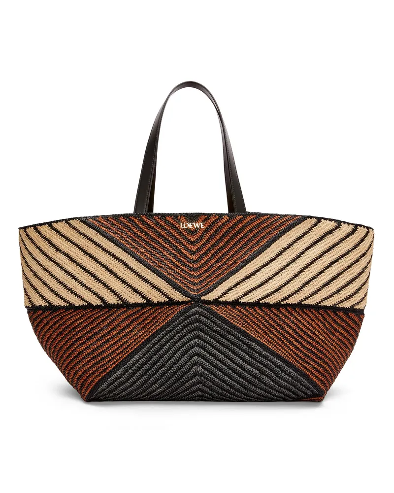 Loewe Luxury XXL Puzzle Fold Tote in raffia Natural