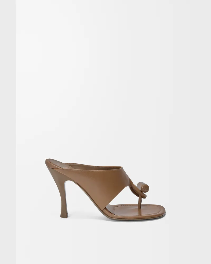Loewe Toggle Sandal In Shiny Leather skin Size Mujer Oak