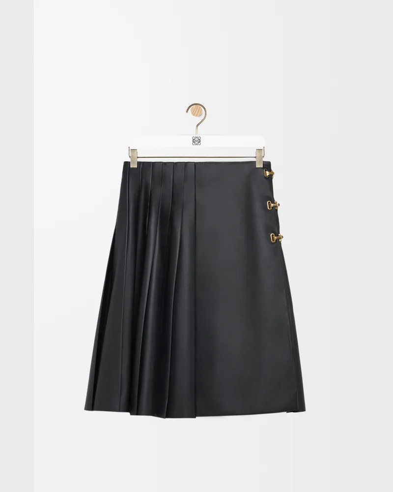 Loewe Pleated Skirt In Nappa Lambskin Size Mujer Black