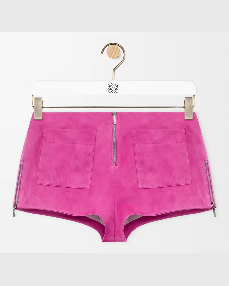 Loewe Shorts In Suede Goatskin Size Mujer Pink