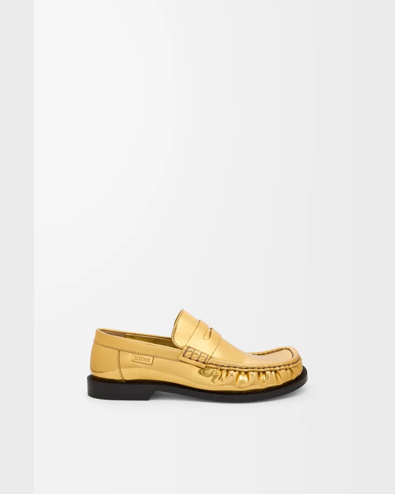 Loewe Campo Loafer In Metallic Leather skin Size Mujer Gold