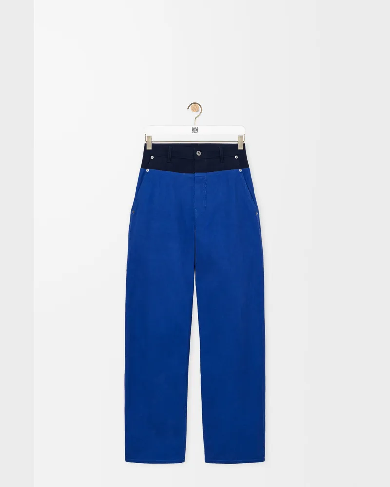 Loewe Trousers In Cotton Size Hombre Blue
