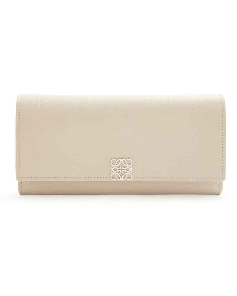 Loewe Luxury Anagram Continental Wallet In Pebble Grain Calfskin Light