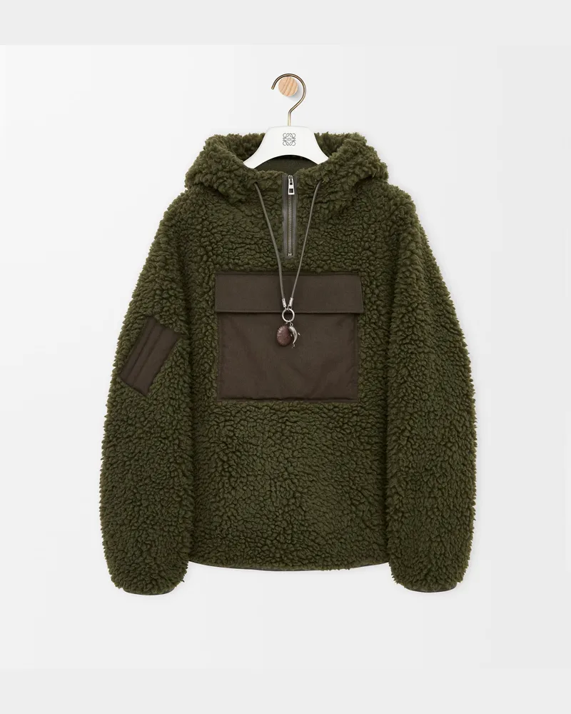 Loewe Anorak In Wool Blend Size Hombre Khaki