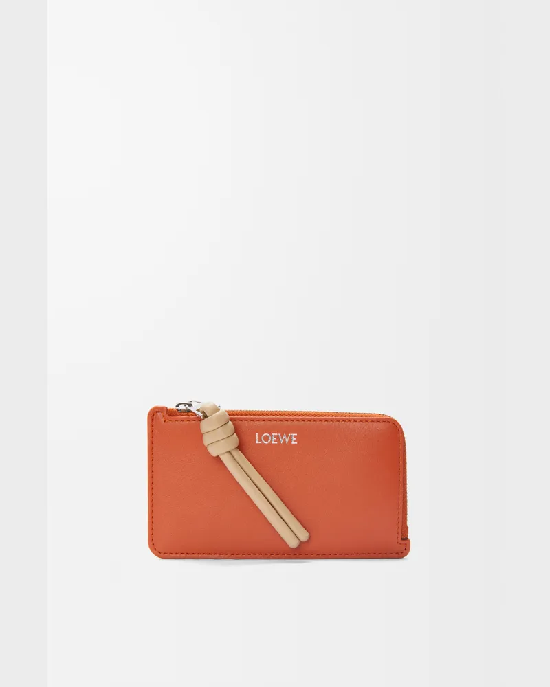 Loewe Knot Coin Cardholder In Shiny Nappa Leather skin Mujer Maple
