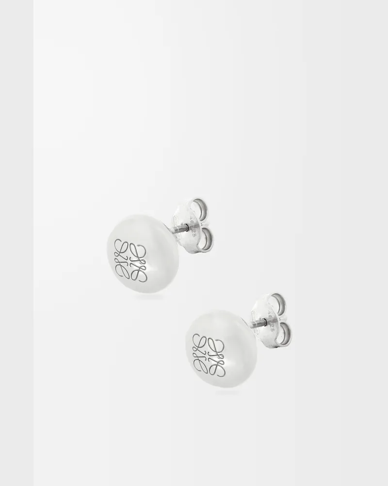 Loewe Anagram Pebble Stud Earrings In Sterling Silver Mujer Silver