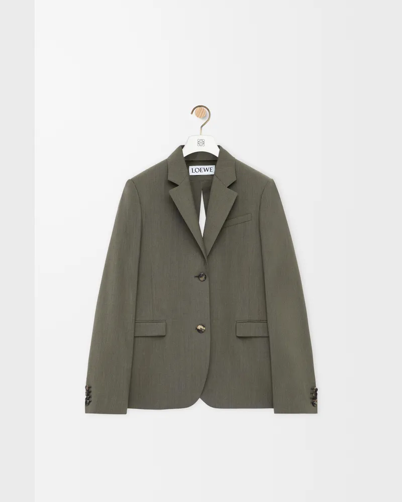 Loewe Tailored Jacket In Wool Size Mujer Khaki