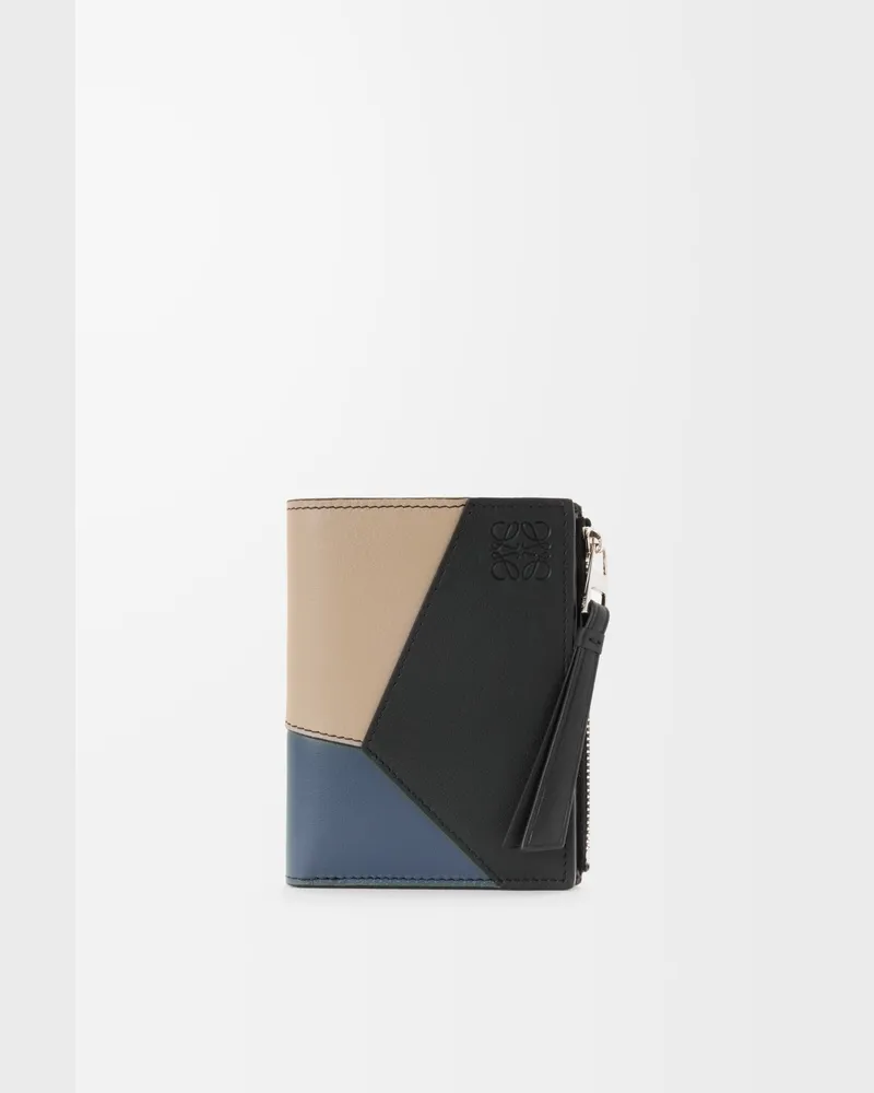 Loewe Puzzle Slim Compact Wallet In Leather skin Hombre Indigo