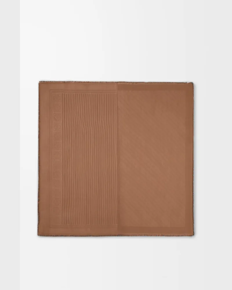 Loewe Scarf In Wool And Silk Mujer Mocha