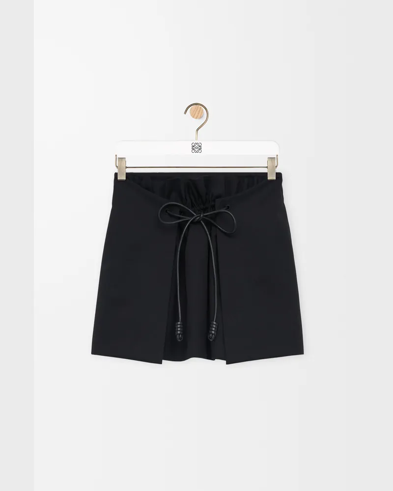 Loewe Mini Skirt In Cotton And Silk Size Mujer Black