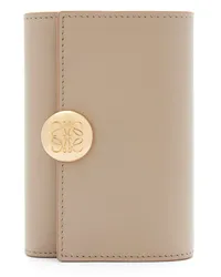 Loewe Luxury Pebble small vertical wallet in shiny nappa calfskin Sand