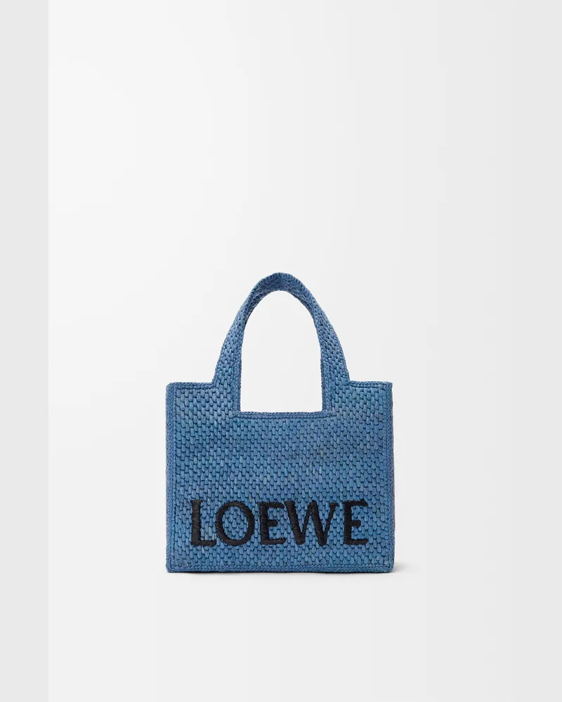 Loewe Mini Loewe Font Tote In Raffia Mujer Light