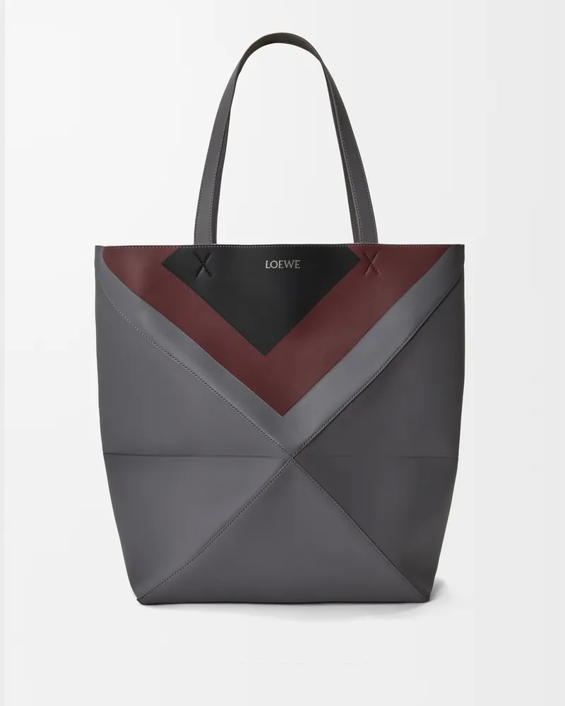 Loewe Xl Puzzle Fold Tote In Nappa Leather skin Hombre Ardesia