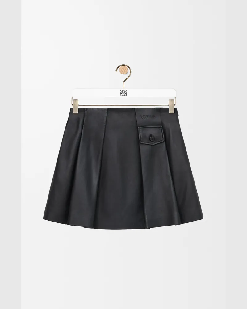 Loewe Mini Skirt In Nappa Lambskin Size Mujer Black