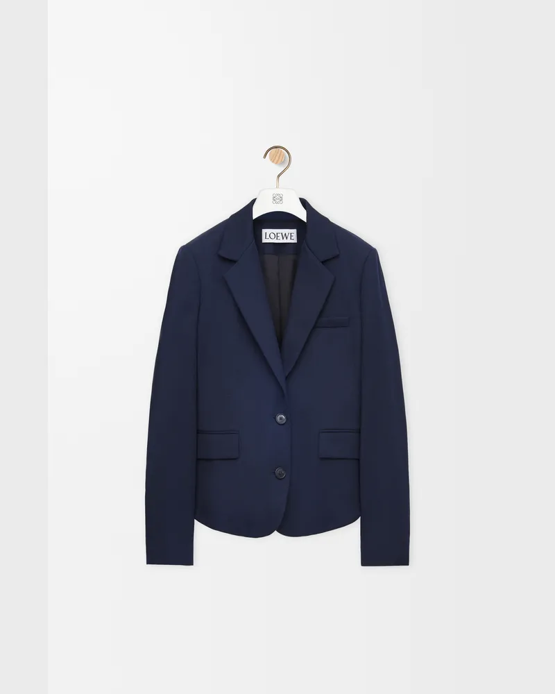 Loewe Tailored Jacket In Wool Size Mujer Navy