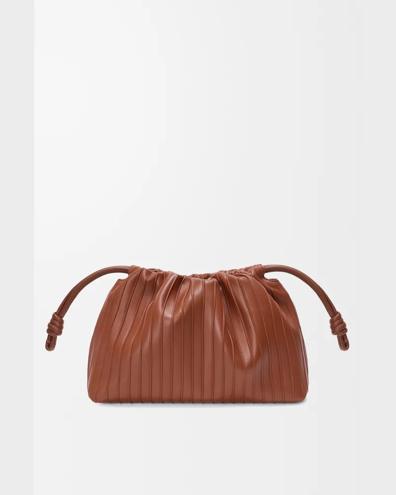 Loewe Medium Flamenco Pleats Purse In Nappa Lambskin Mujer Pecan