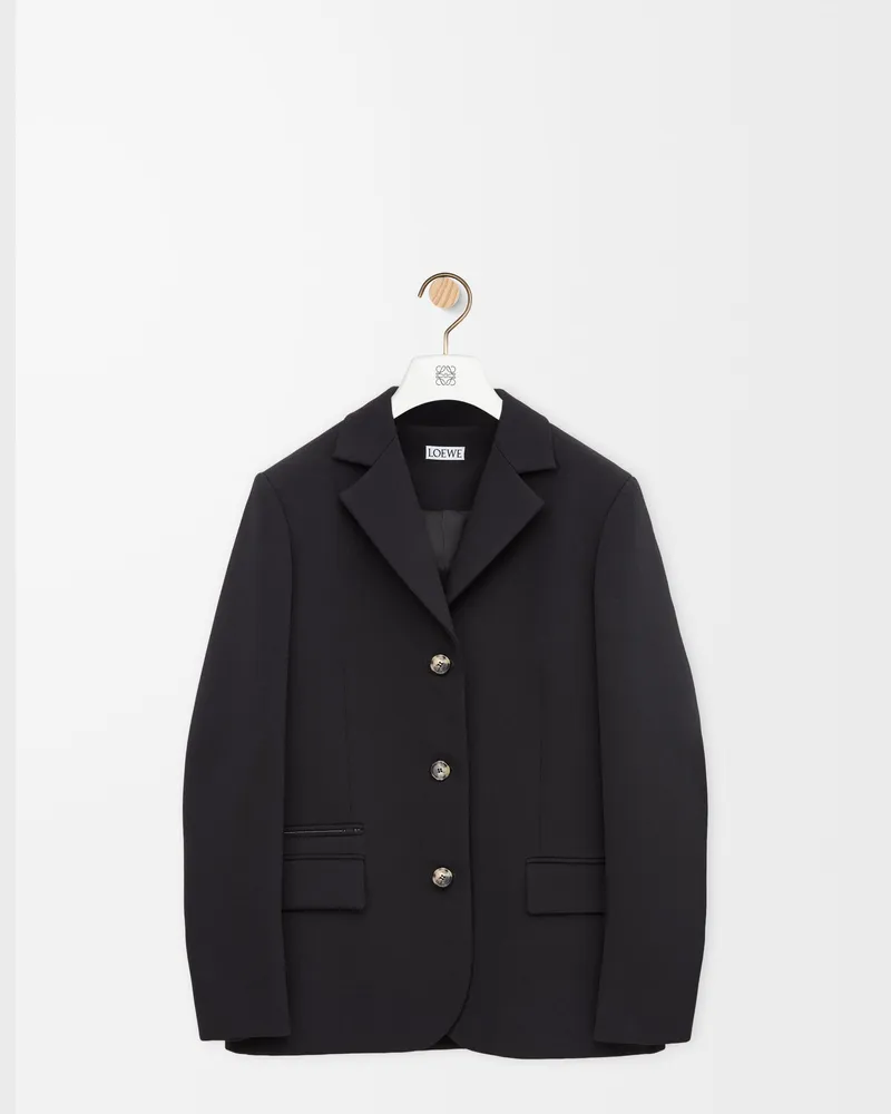 Loewe Jacket In Stretch Wool Blend Size Mujer Black
