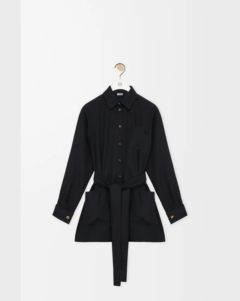 Loewe Belted Blouse In Silk Size Mujer Black