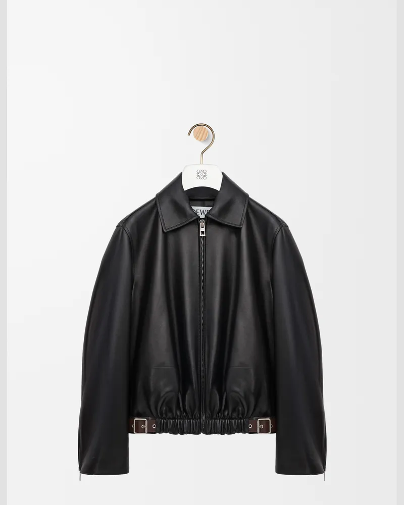 Loewe Belted Jacket In Nappa Lambskin Size Mujer Black