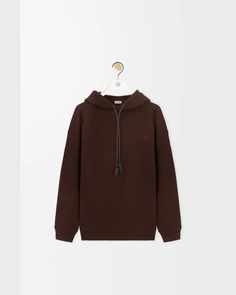 Loewe Relaxed Fit Hoodie In Cotton Size Hombre Chocolate