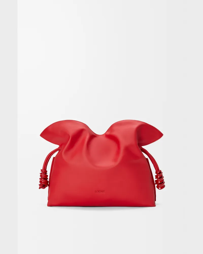 Loewe Medium Coil Flamenco Clutch In Nappa Leather skin Mujer Scarlet