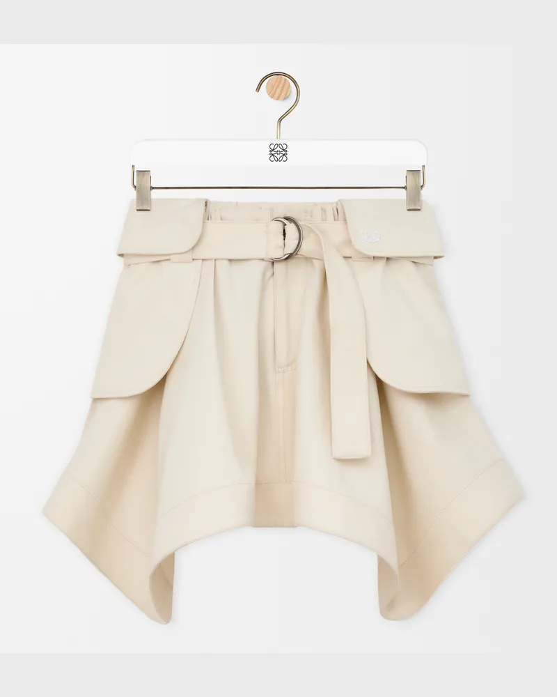 Loewe Cargo Skirt In Cotton And Silk Size Mujer Ivory