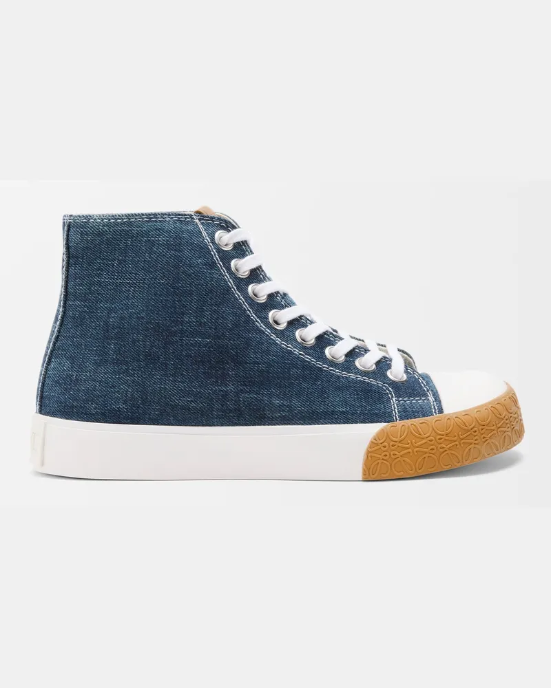 Loewe Bloc High-top Sneaker In Denim Size Hombre Washed