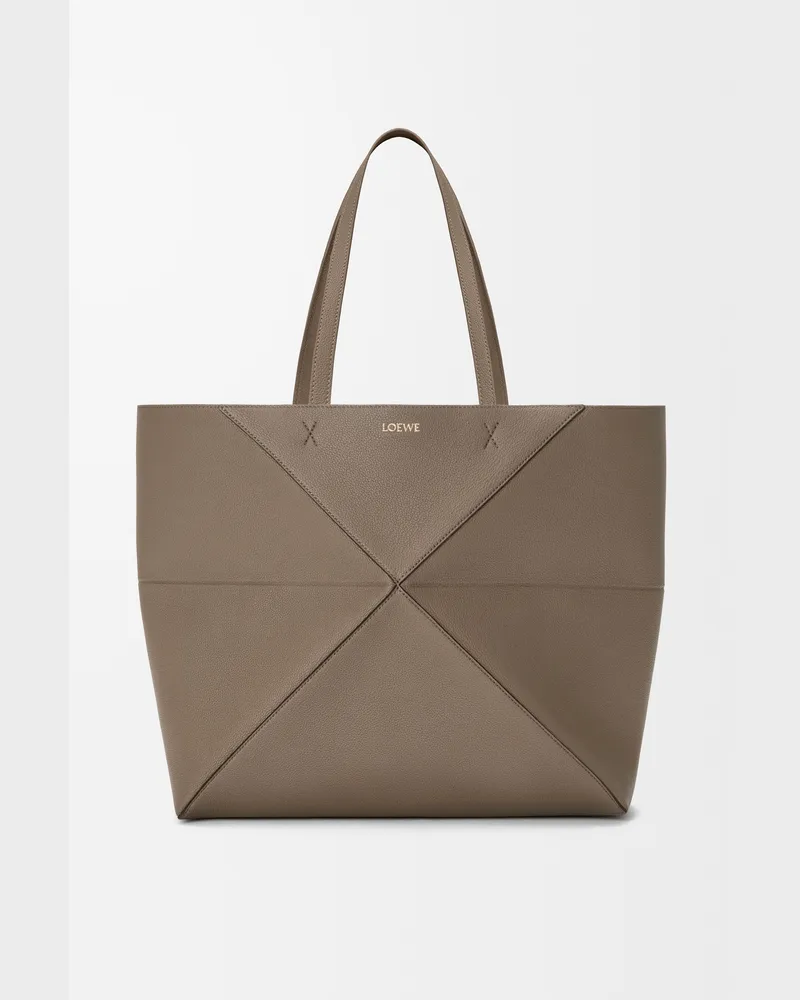 Loewe Large Horizontal Puzzle Fold Tote In Soft Grained Leather skin Mujer Taupe