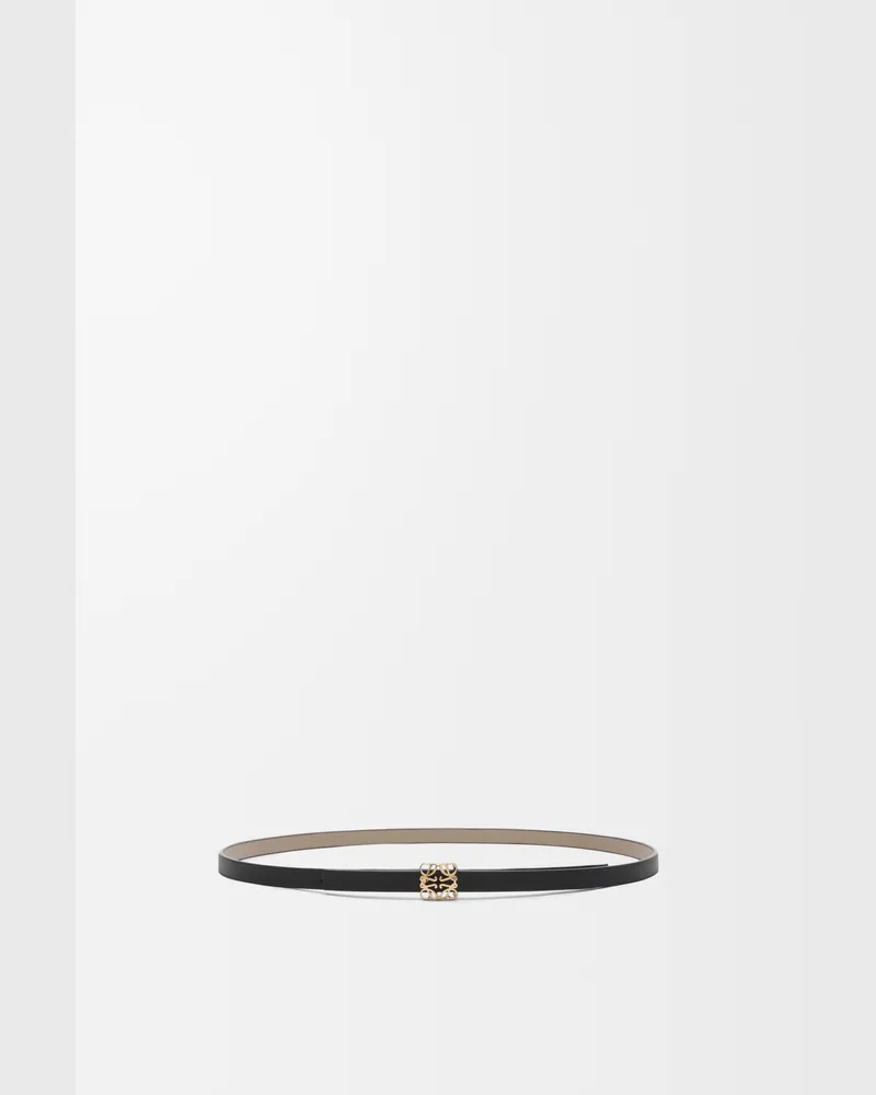 Loewe Reversible Anagram Bombé Belt In Leather skin Size Mujer Black