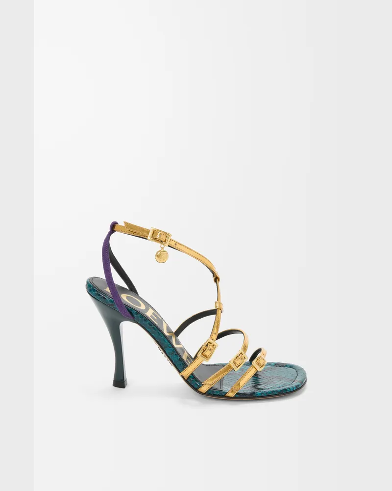 Loewe New Comic Sandal In Mixed Leather Size Mujer Gold