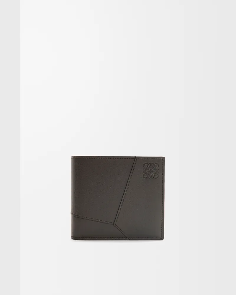 Loewe Puzzle Bifold Coin Wallet In Leather skin Hombre Dark