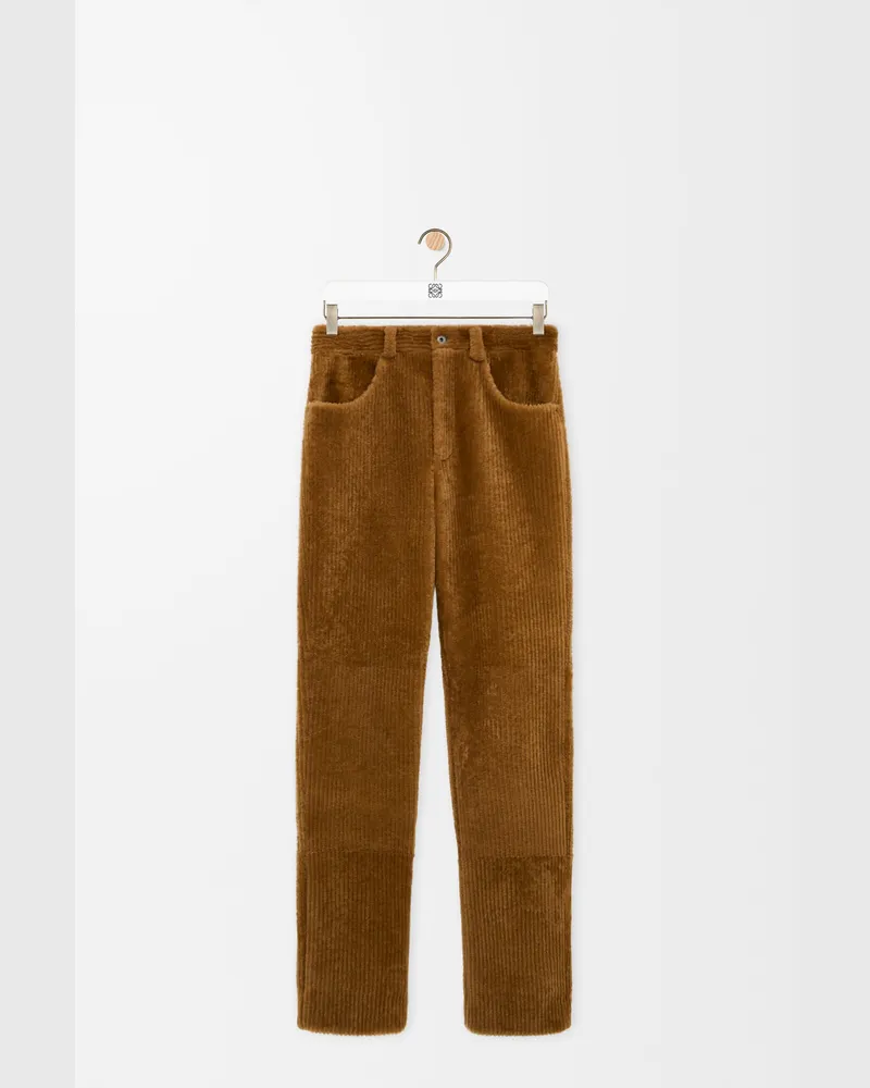 Loewe Trousers In Shearling Size Hombre Camel