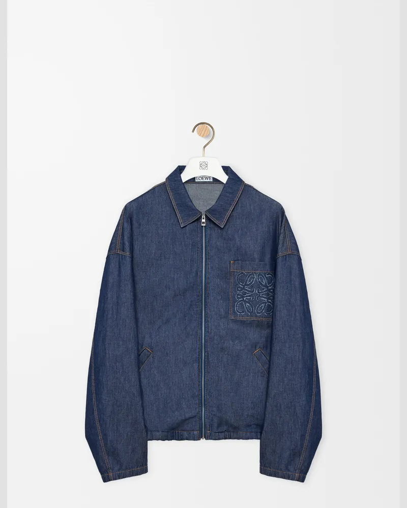 Loewe Zip-up Jacket In Cotton Size Hombre Denim
