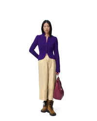 Loewe Luxury Cropped trousers in nappa lambskin and suede goatskin Vanilla